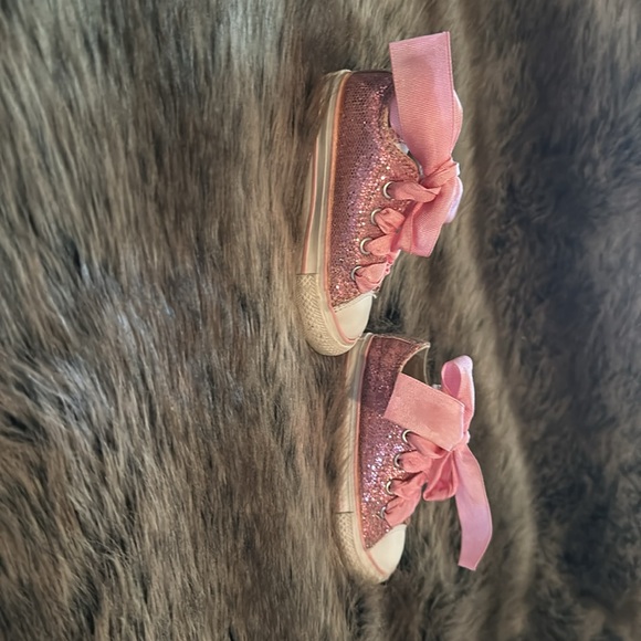Converse all star girls size 5 low top pink glitter converse, - Picture 3 of 5